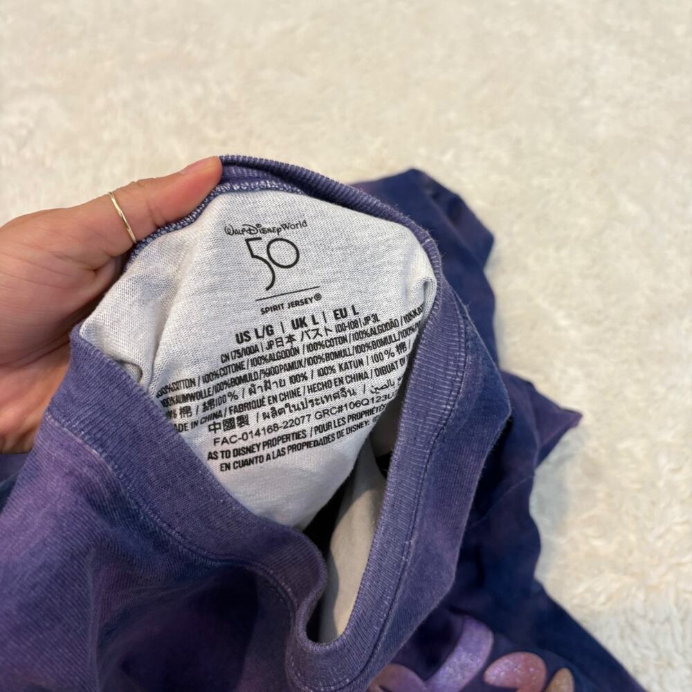 Disney Spirit Jersey Mickey Friends 50th Purple Tie Dye L Vacation Collectible - Picture 6 of 6